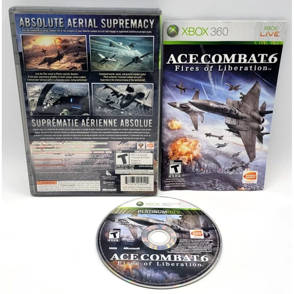 Ace Combat 6: Fires of Liberation COMPLETE IN BOX CIB (Microsoft Xbox 360, 2007)